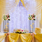 Rectangular Metal Wedding Flower Stand Vase with Hanging Glass Globe Terrarium Tealight Candle Holder, alternate view 2