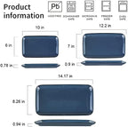 Rectangular Serving Tray, 14/12/10 Inch Large Serving Platter, Crockery Serving Plates with 3 Sizes, Ceramic, alternate view