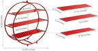 Red 3 Tier Metal Cupcake Stand Tiered Dessert Display Serving Tray in Red, alternate view 2