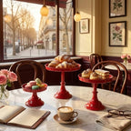 Red 3Pcs Metal Round Cake Stand Set 8/10/12 Inch Dessert Display in Red