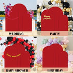 Red 6,6.6,7.2ft Set of 3 Spandex Arch Backdrop Cover (No Stand) in 6FT-6.6FT-7.2FT in Red, alternate view 5