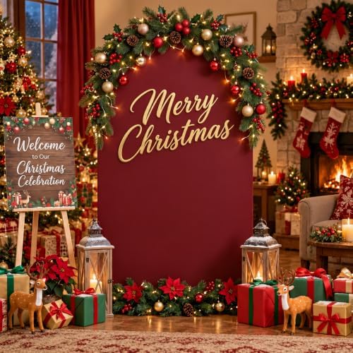 Red 7.2 6.6 ft Arch Backdrop Cover Arch Covers Arch Backdrop Cover, alternate view 2