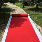 Red Aisle Runners 30ft Wedding Carpet 2mm Red Runner Carpet Rugs for Party Step and Repeat Display Ceremony, alternate view 2
