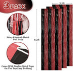 Red and Black Foil Fringe Backdrop Curtains, 3.3x8.2ft, 3 Pack in 3.3x8.2ft, alternate view 4