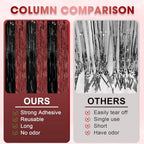 Red and Black Foil Fringe Backdrop Curtains, 3.3x8.2ft, 3 Pack in 3.3x8.2ft, alternate view 6