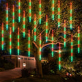 Red and Green Christmas Lights, 288 LED 11.8 Inch Meteor Shower Rain Lights with 8 Tubes, Waterproof Plug in