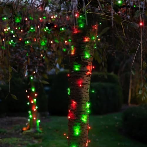 Red and Green Christmas String Lights, 300 LED 100 FT Connectable Waterproof String Lights Green Wire with 8, alternate view