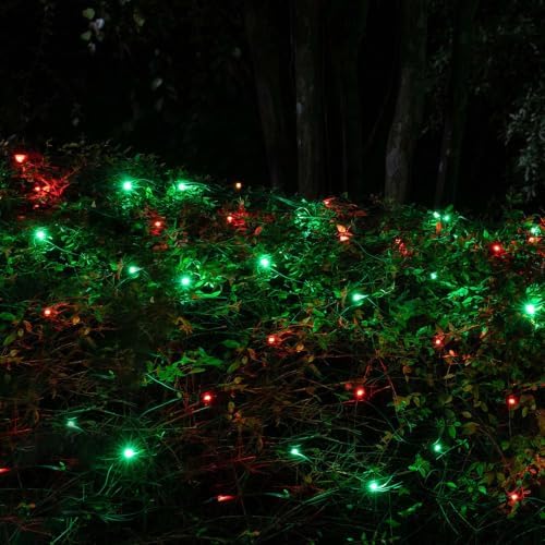 Red and Green Christmas String Lights, 300 LED 100 FT Connectable Waterproof String Lights Green Wire with 8, alternate view