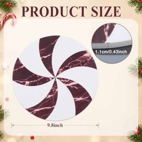 Red and White Peppermint Marble Cheese Board Charcuterie Cutting in 12.8"L x 10.4"W in Red/White, alternate view 2