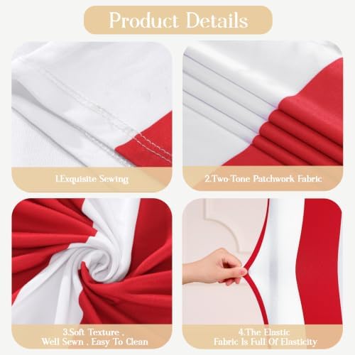 Red and White Striped Arch Backdrop Cover 6 FT Birthday Party Balloon Red Striped Arch Covers Stretchy Backdrop, alternate