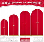 Red Arch Backdrop Cover 6.6FT Spandex Fitted Red Wedding Arch Covers in 3.3ftx6.6ft in Red, alternate view 3