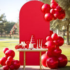 Red Arch Backdrop Cover, 6FT Spandex Fitted Wedding Arch Stand Covers 2-Sided Round Top Chiara Stretchy Arch, alternate view