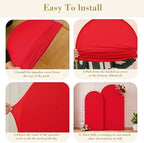 Red Arch Cover 2 Set-7.2 and 6ft Red Arch Backdrop Cover Spandex Fitted Christmas Arch Stand Covers Stretchy, alternate view