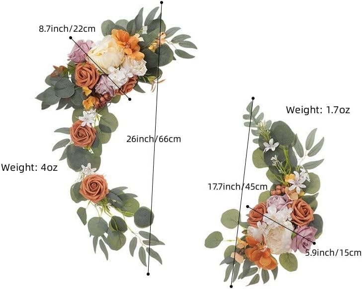 Red Artificial Flower Swag (Set of 2) for Welcome Sign Wedding Arch Flower Floral Swag Decor Wedding Ceremony, alternate view