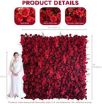 Red Artificial Flower Wall Backdrop,8FT*8FT 3D Flower Wall, alternate view 2