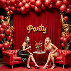 Red Backdrop Curtain - 10x10FT Back Drop Curtains for Parties Wrinkle-Free Soft Polyester Photo Backdrop Wedding, alternate