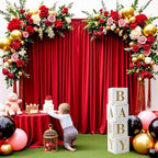 Red Backdrop Curtain - 20x10FT Back Drop Curtains for Parties Wrinkle-Free Soft Polyester Photo Backdrop Wedding, alternate