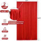 Red Backdrop Curtain for Parties Decoration Drapes for Bbackdrop 10x10ft in W5' x H10'(2 panels) in Red, alternate view 5