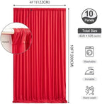 Red Backdrop Curtains 40 x 10ft for Photo Background Wrinkle Free Drapes in W4' x H10'(10 panels) in Red, alternate view 3