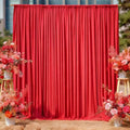Red Backdrop Curtains 8 x 10ft for Photo Background Wrinkle Free Drapes in W4' x H10'(2 panels) in Red