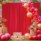 Red Backdrop Curtains 8 x 10ft for Photo Background Wrinkle Free Drapes in W4' x H10'(2 panels) in Red, alternate view 2