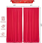 Red Backdrop Curtains 8 x 10ft for Photo Background Wrinkle Free Drapes in W4' x H10'(2 panels) in Red, alternate view 4