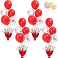 Red Balloon Table Centerpiece Kit, 4 Sets Red Balloon Stands for Tables with Metallic Star Centerpieces