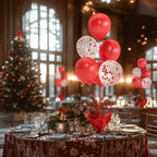 Red Balloon Table Centerpiece Kit, 4 Sets Red Balloon Stands for Tables with Metallic Star Centerpieces, alternate view 6