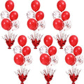 Red Balloon Table Centerpiece Kit, 6 Sets Red Balloon Stands for Tables with Metallic Star Centerpieces