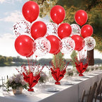 Red Balloon Table Centerpiece Kit, 6 Sets Red Balloon Stands for Tables with Metallic Star Centerpieces, alternate view 6