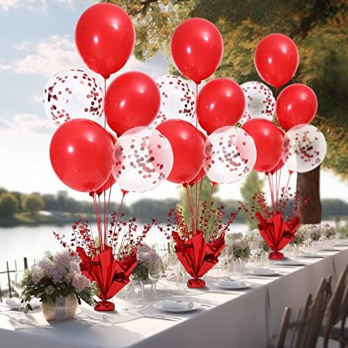Red Balloon Table Centerpiece Kit, 6 Sets Red Balloon Stands for Tables with Metallic Star Centerpieces, alternate view 6