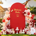 Red Black Arch Backdrop Cover 6.6FT Party Wedding Arch Covers Stretchy Backdrop Decorations Baby Shower Bridal, alternate