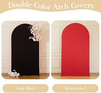 Red Black Arch Backdrop Cover 6.6FT Party Wedding Arch Covers Stretchy Backdrop Decorations Baby Shower Bridal, alternate