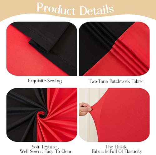 Red Black Arch Backdrop Cover 6.6FT Party Wedding Arch Covers Stretchy Backdrop Decorations Baby Shower Bridal, alternate