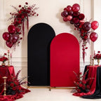 Red Black Arch Backdrop Covers 7.2FT 6FT Wedding Party Arch Covers in 6/7.2ft in Red, Black, alternate view 2