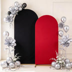 Red Black Arch Backdrop Covers 7.2FT 6FT Wedding Party Arch Covers in 6/7.2ft in Red, Black, alternate view 4