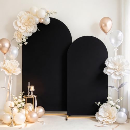 Red Black Arch Backdrop Covers 7.2FT 6FT Wedding Party Arch Covers in 6/7.2ft in Red, Black, alternate view 6