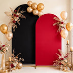 Red Black Arch Backdrop Covers 7.2FT 6FT Wedding Party Arch Covers in 6/7.2ft in Red, Black, alternate view 7