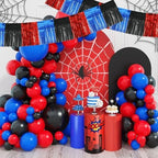 Red Blue Black Fringe Garland Banner Wall Tinsel Foil Streamers in Red Blue Black, alternate view 4