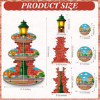 Red Brick Wall Cupcake Stand Cartoon Street Birthday Party Supplies in Multicolor, alternate view 3