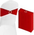 Red Chair Sashes 50 Pack Spandex Stretch Chair Band Sashes with Buckles for Folding Chairs Wedding Party