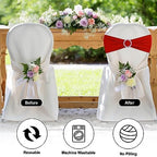 Red Chair Sashes 50 Pack Spandex Stretch Chair Band Sashes with Buckles for Folding Chairs Wedding Party, alternate view 4