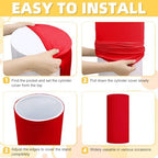 Red Cylinder Covers Set of 3 Round Spandex Pedestal Stand Covers for Parties Cylinder Cake Cover Cylinder, alternate view 4