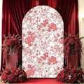 Red Flower Arch Backdrop Cover 7.2ft Stretch Fabric Cover Fits Arch Backdrop Stand, Stand for Wedding, Birthday
