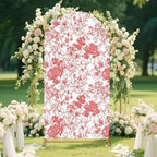 Red Flower Arch Backdrop Cover 7.2ft Stretch Fabric Cover Fits Arch Backdrop Stand, Stand for Wedding, Birthday, alternate