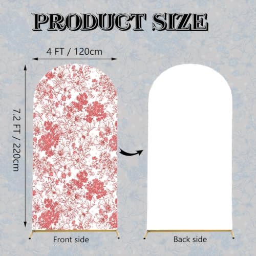 Red Flower Arch Backdrop Cover 7.2ft Stretch Fabric Cover Fits Arch Backdrop Stand, Stand for Wedding, Birthday, alternate