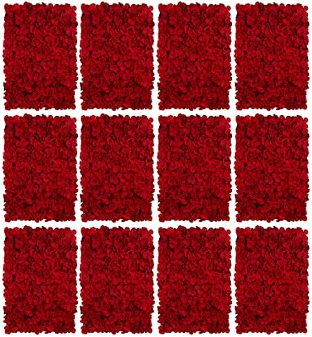 Red Flower Wall Backdrop for Wedding Decor, 12 Pcs, 24 x 16 Inches in 24 x 16 Inches
