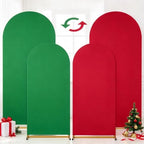 Red Green Christmas Arch Backdrop Covers 7.2FT 6FT Party Arch Covers in 6/7.2ft in Red, Green