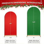 Red Green Christmas Arch Backdrop Covers 7.2FT 6FT Party Arch Covers in 6/7.2ft in Red, Green, alternate view 3