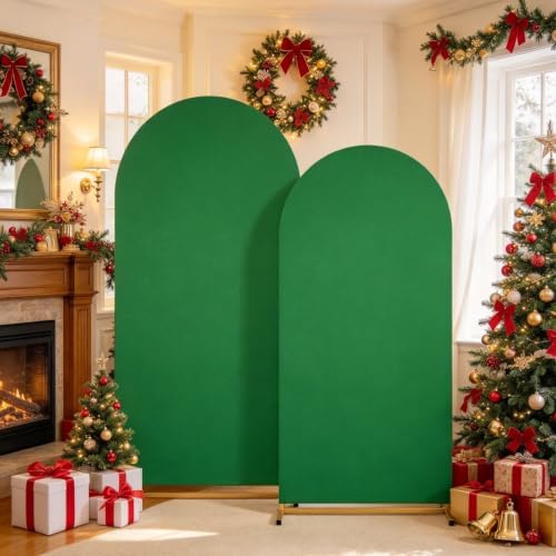 Red Green Christmas Arch Backdrop Covers 7.2FT 6FT Party Arch Covers in 6/7.2ft in Red, Green, alternate view 6